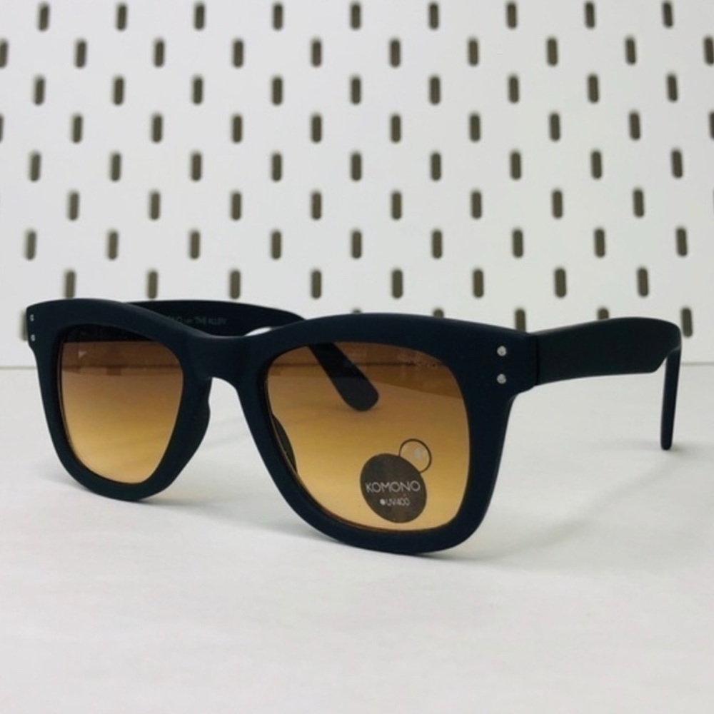 Komono Sunglasses Matte Black - Brown Gradient Lenses | Unisex Allen Rubber - Picture 5 of 14